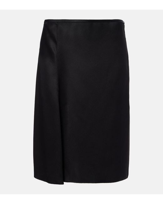 Gucci Black Silk Duchesse Wrap Skirt