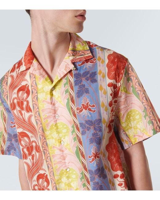 Etro Multicolor Printed Cotton Bowling Shirt for men