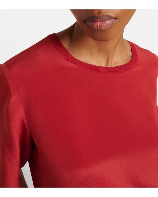 Top Rubin En Crepe De Soie Joseph en coloris Red