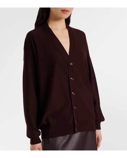 Lemaire Brown Twisted Wool-Blend Cardigan