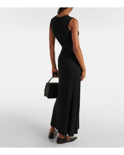 Gabriela Hearst Black Meier Wool And Cashmere Maxi Dress