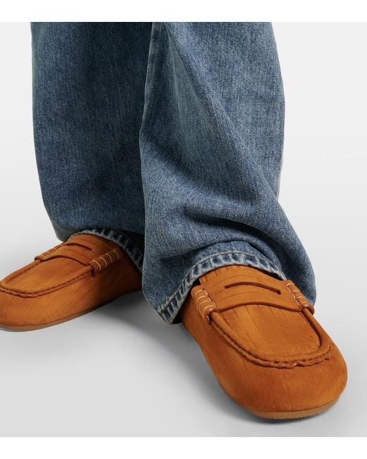 J.W. Anderson Brown Stitch Suede Mules