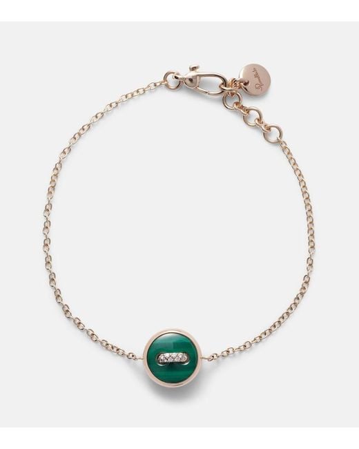 Pomellato Metallic Pom Pom Dot 18Kt Rose Chain Bracelet With Gemstones
