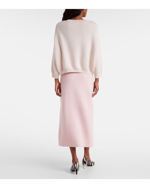 Khaite Pink Sabina Cashmere And Mohair Sweater