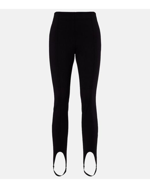 Saint Laurent Black Jersey Stirrup Leggings