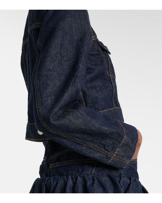 Ganni Blue Cropped Denim Jacket