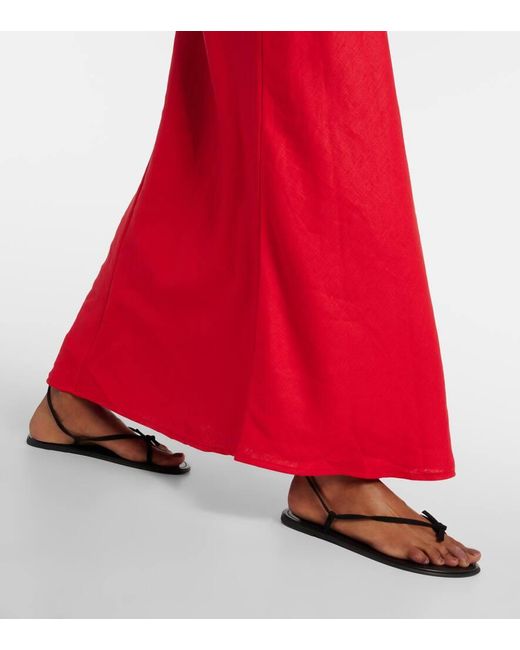 Vestido largo Garcia de lino Faithfull The Brand de color Red