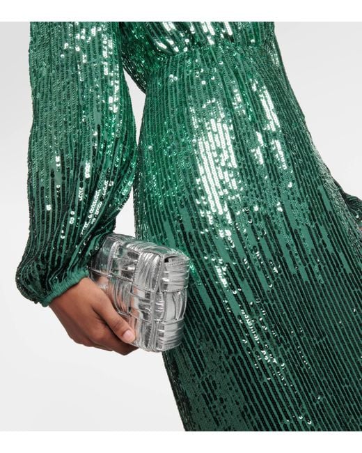 Robe longue Coco a sequins Rixo en coloris Green