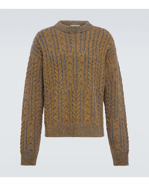 Acne Multicolor Cable-knit Wool-blend Sweater for men