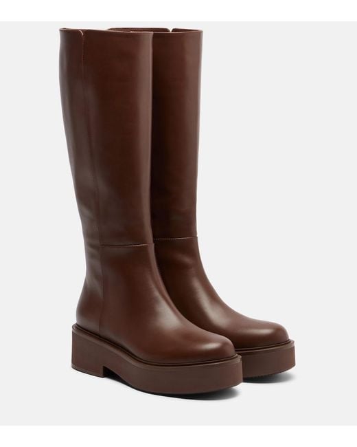 Gianvito Rossi Brown Hiro Leather Knee-High Boots