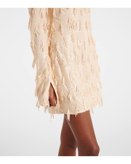 ROTATE BIRGER CHRISTENSEN Natural Minikleid Mit Pailletten