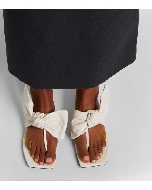 Givenchy White Boudoir Bow Leather Sandals