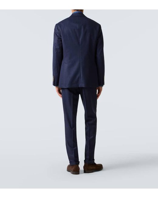 Brunello Cucinelli Blue Virgin Wool Suit for men