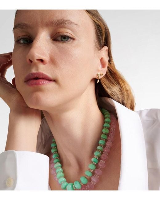 Ileana Makri Metallic Serpent Nest 18Kt Earrings With Diamonds And Emeralds