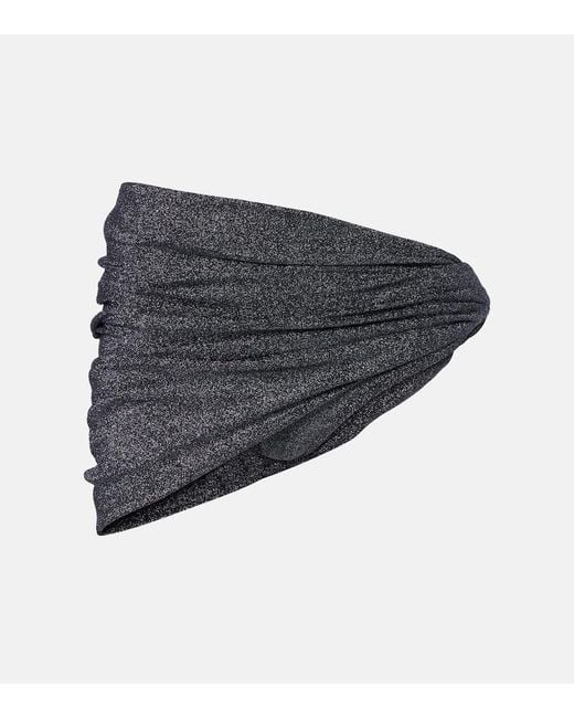 Gucci Black Gathered Lame Miniskirt