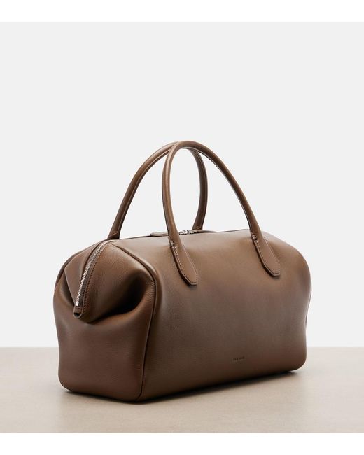 The Row Brown Faye Leather Top-Handle Bag
