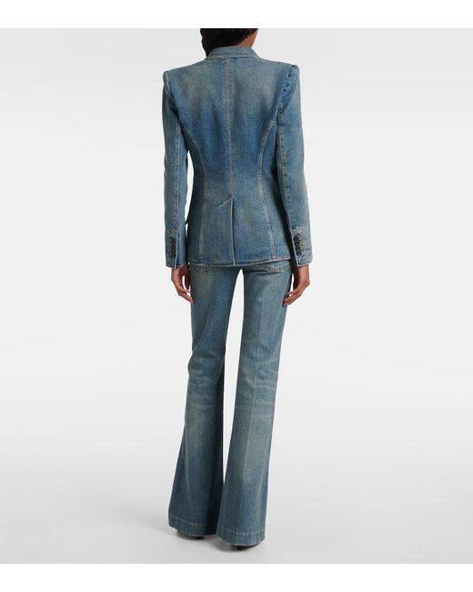 Alexander McQueen Blue Blazer Aus Denim