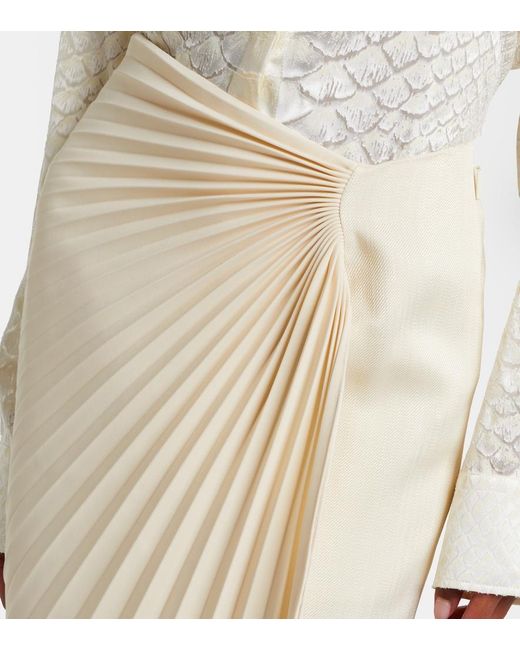 Roberto Cavalli Natural Pleated Midi Skirt