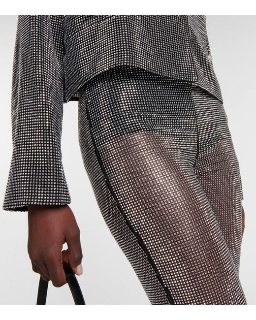 Prada Gray Embellished Mesh Pants