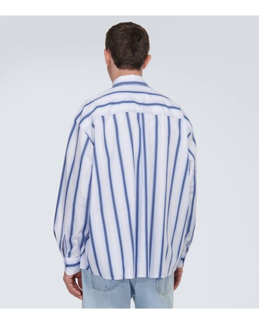 Our Legacy Blue Borrowed Striped Cotton Shirt for men