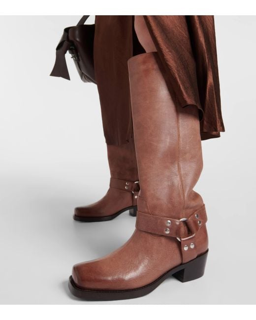 Paris Texas Brown Roxy Leather Knee-high Boots