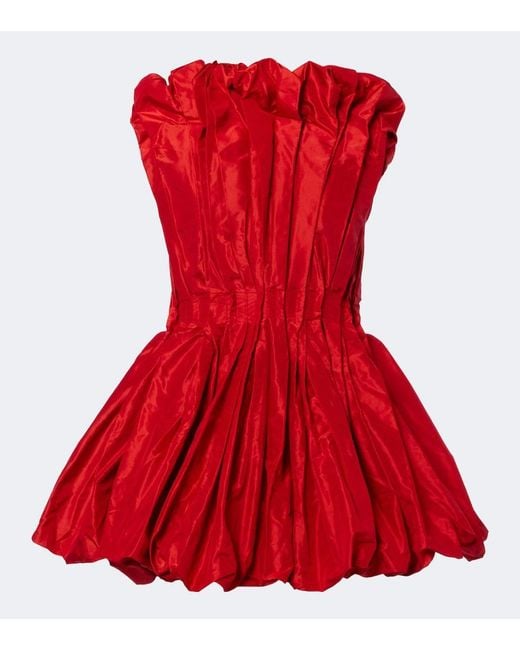 TOVE Red Marina Peplum Silk Taffeta Top