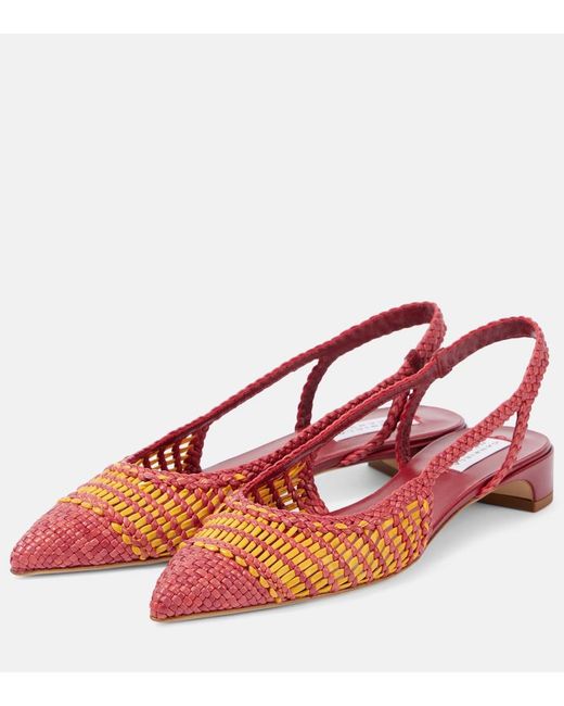Gabriela Hearst Red Perro Leather Slingback Flats
