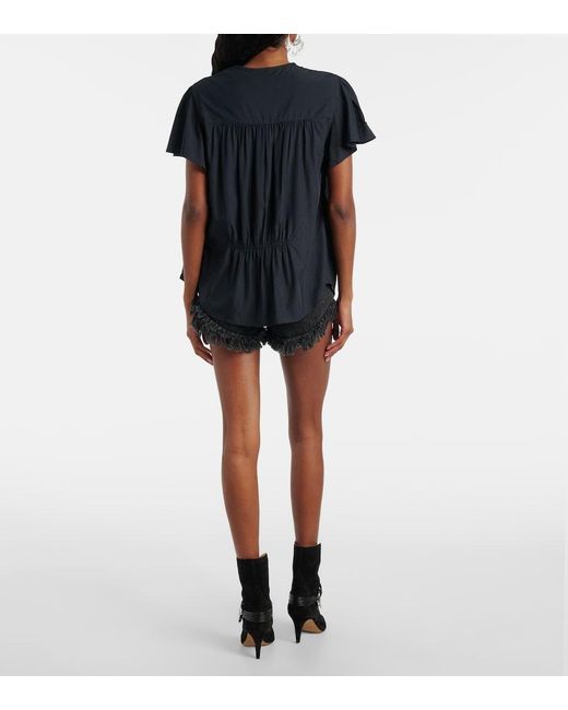 Isabel Marant Black Synda Gathered Top