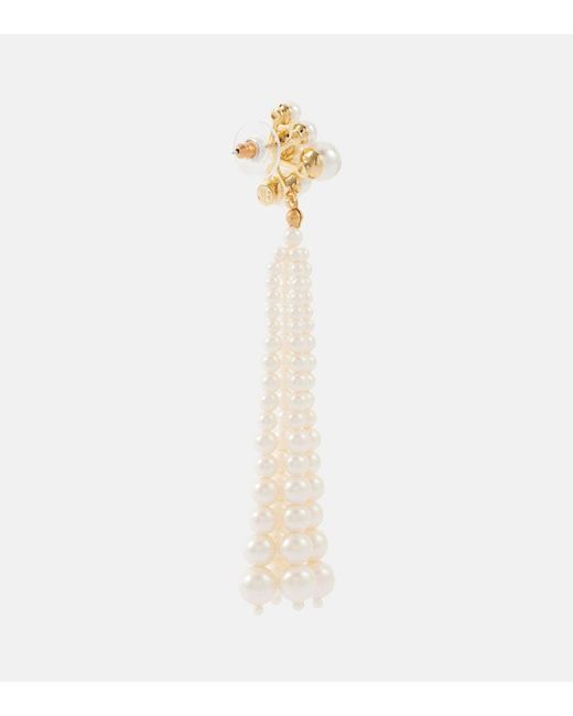Jennifer Behr White Charlena Drop Earrings With Pearls