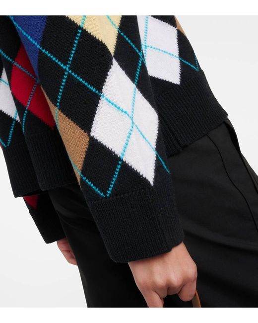 Pullover Argyle in lana di Loewe in Multicolor