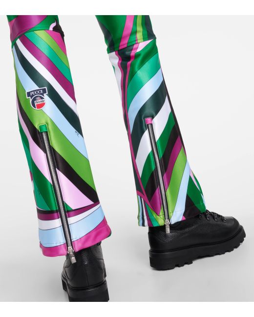 Emilio Pucci Green X Fusalp Printed Ski Pants