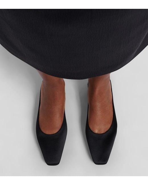 The Row Black June Satin Mules