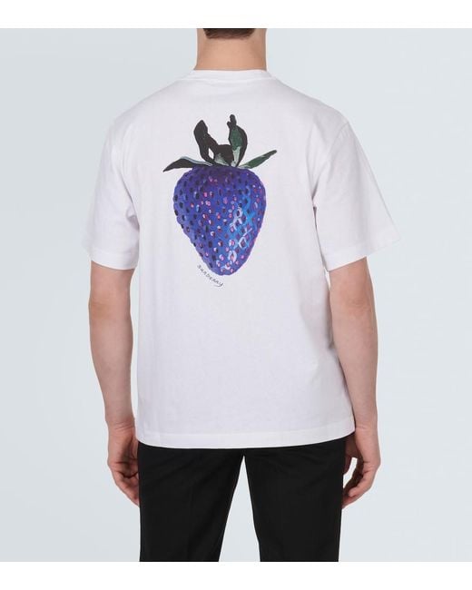 Burberry White Printed Cotton Jersey T-Shirt for men