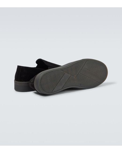 Common Projects Black Suede Slip-On Sneakers for men