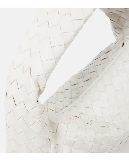 Bottega Veneta White Hop Intrecciato Leather Shoulder Bag