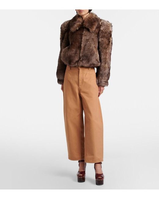Chloé Brown Cropped Shearling Jacket