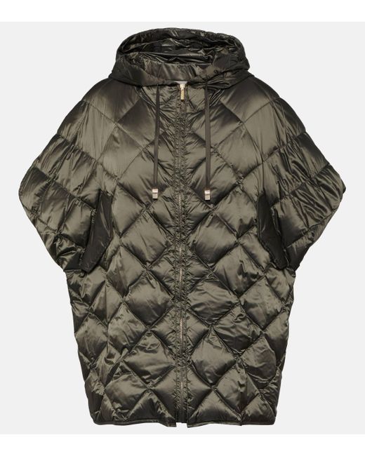 Max Mara Green The Cube Treman Quilted Puffer Cape