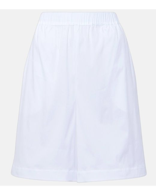 Max Mara White Oliveto Cotton-blend Shorts