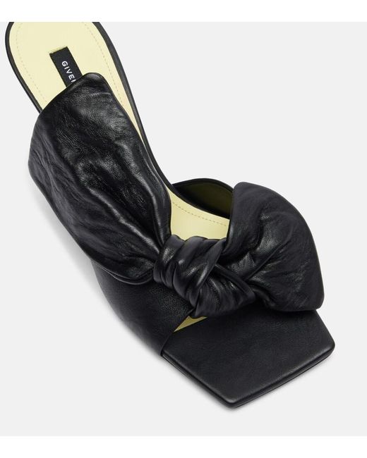 Givenchy Black Boudoir Bow Leather Mules