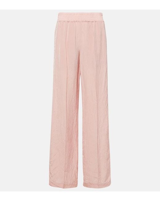 Victoria Beckham Pink High-Rise Wide-Leg Pants