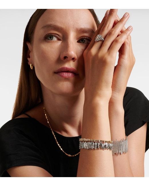 Suzanne Kalan Metallic Classic Milli 18Kt Bangle With Diamonds