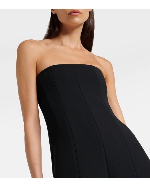 Khaite Black Lennex Corset Crepe Jumpsuit