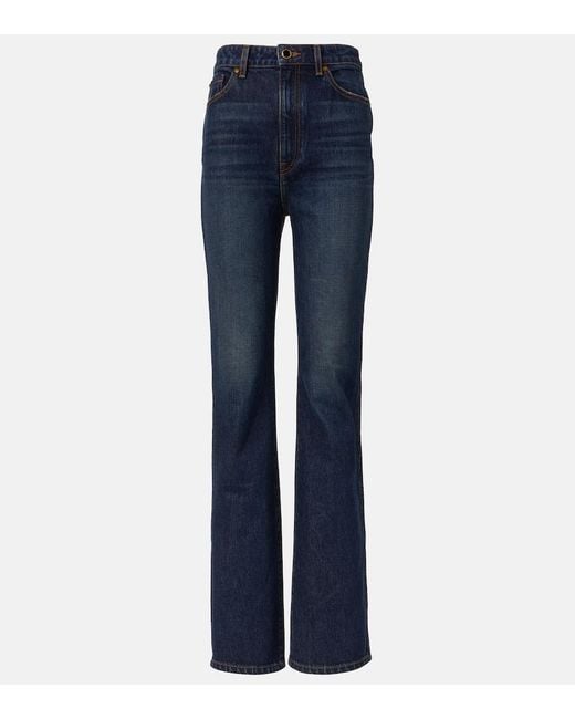 Khaite Blue Danielle High-Rise Straight Jeans