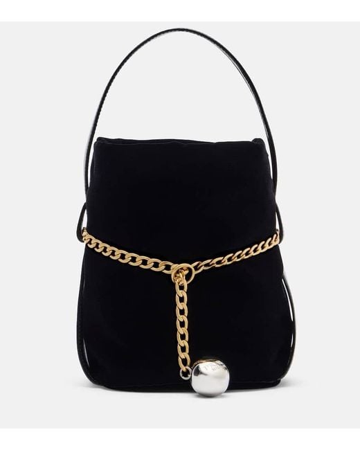 Prada Black Petit Sac Noir Velvet Bucket Bag