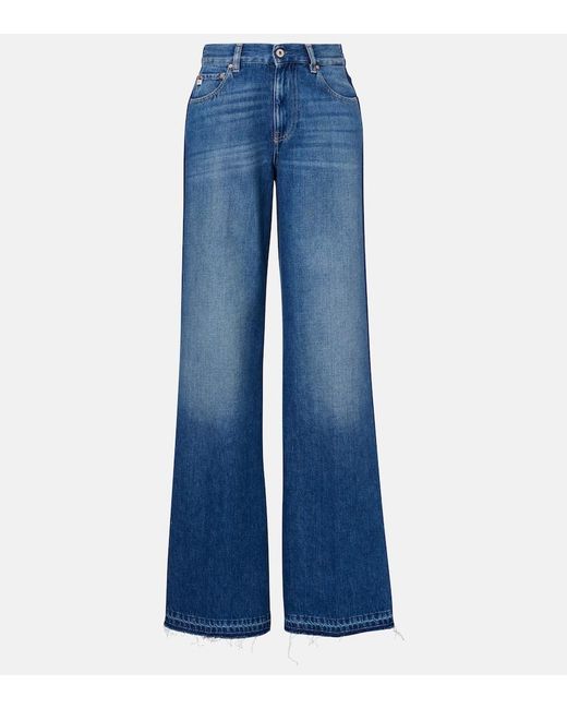 AG Jeans Blue Hyeres Wide-Leg Jeans