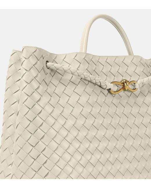 Bottega Veneta Natural Andiamo Large Intrecciato Leather Tote