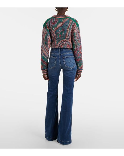 Jeans Flared Tropea A Vita Alta di AG Jeans in Blue