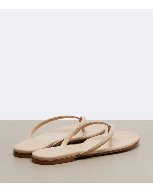 Gianvito Rossi White Calypso Leather Thong Sandals