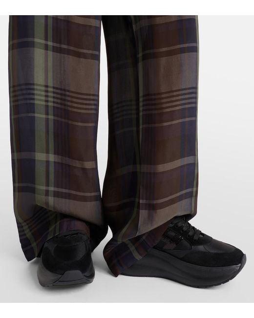 Hogan Black Maxi I Active Suede-Trimmed Sneakers