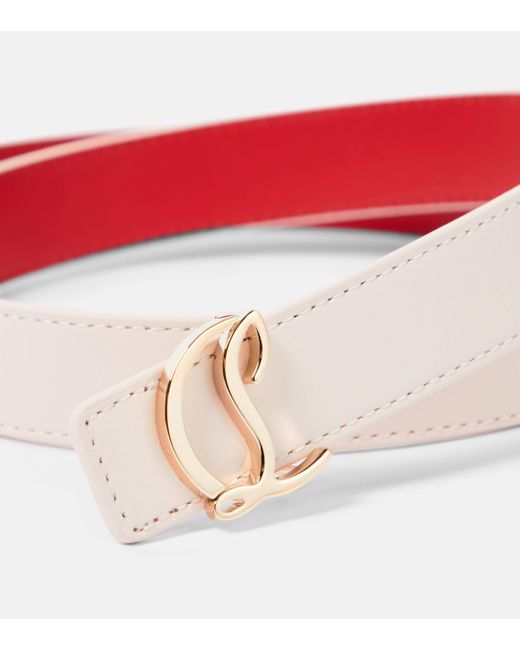 Christian Louboutin Red Cl Logo Leather Belt